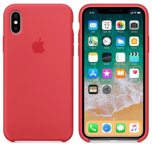 Funda de Silicon iPhone X - Rojo Frambuesa