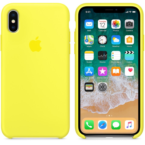 Funda de Silicon iPhone X - Amarillo Neon