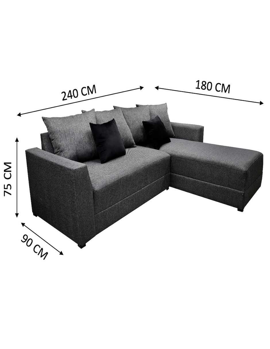 Sala esquinera Samso 240x180 cm Lino Gris Oxford El Bazar Store