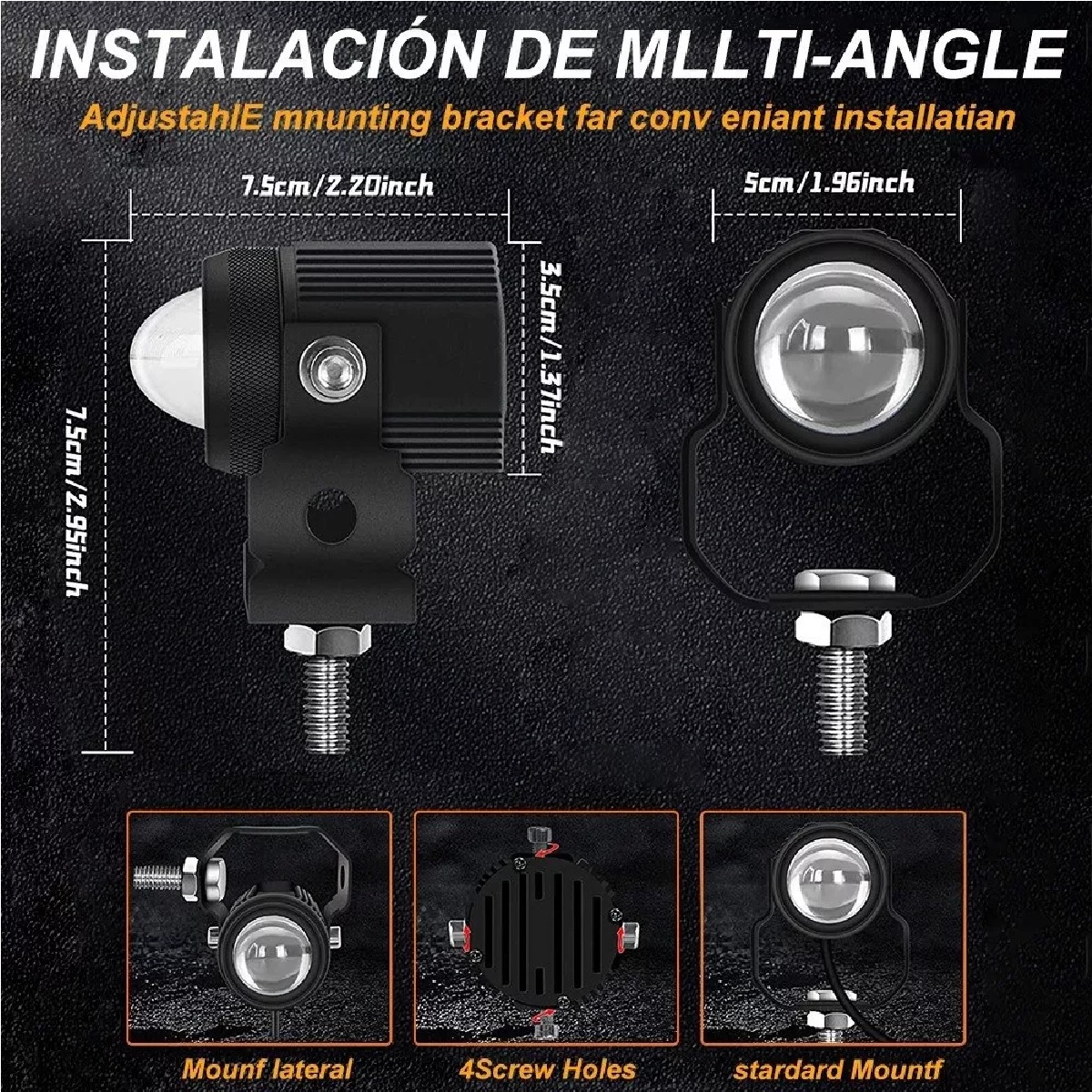 Faros De Niebla Led Para Motocicleta 60w Dos Colores 2piezas