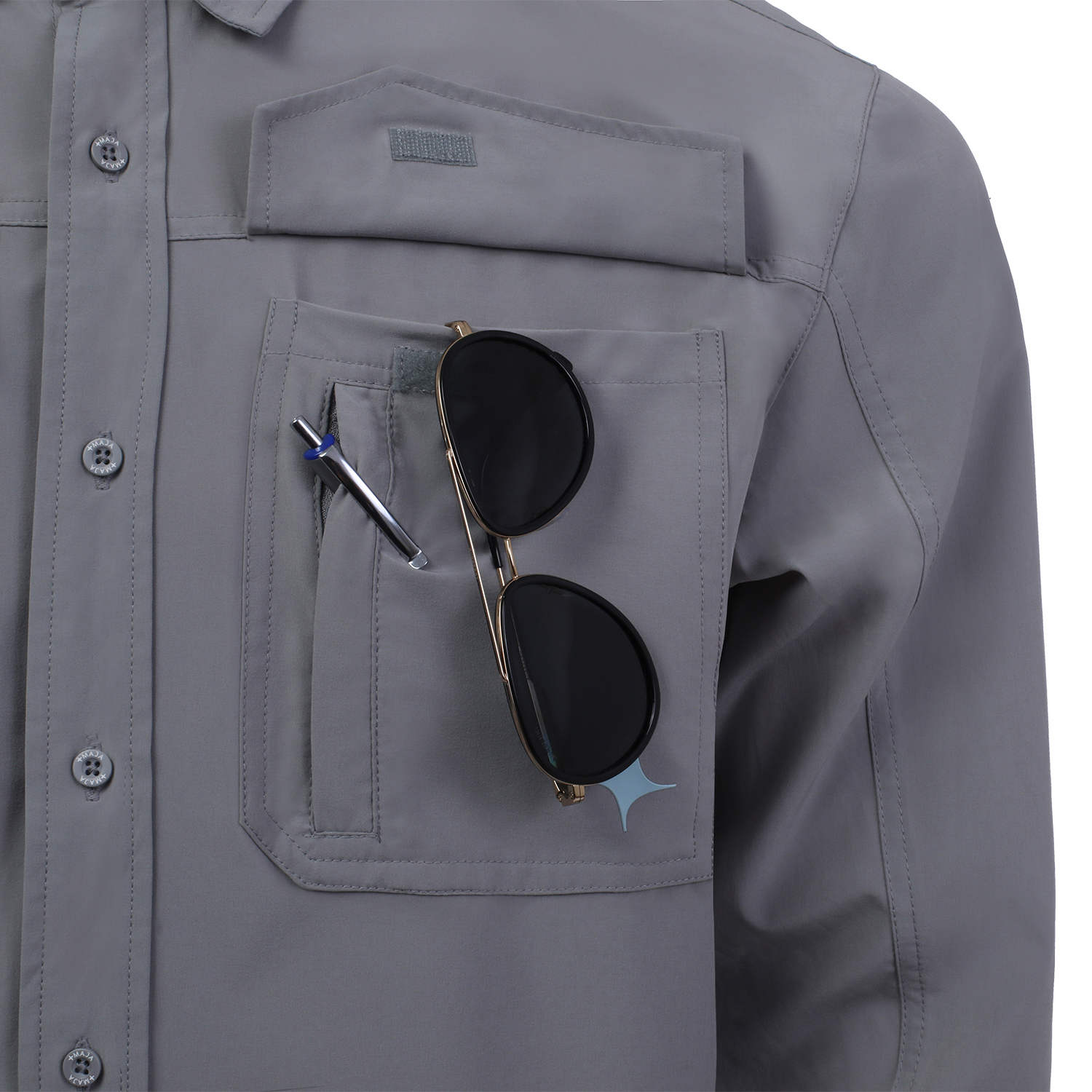 Camisa Outdoor Traveler Manga Larga Color Gris Claro MAJA para Hombre