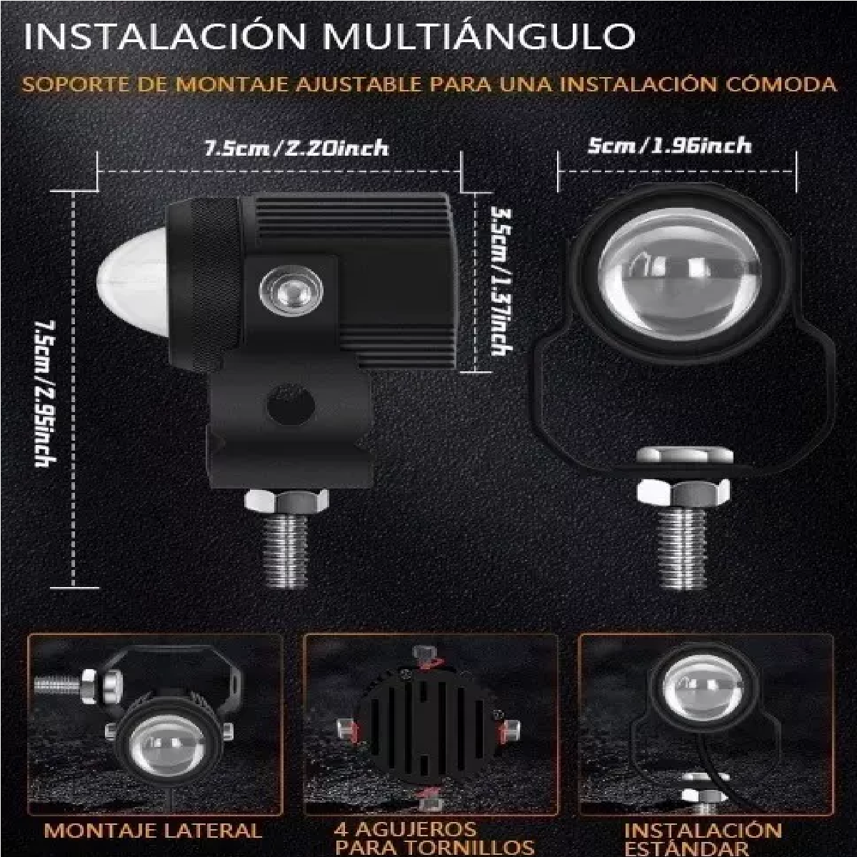 Par Luces Led Auxiliares Faros De Lupa Para Auto Moto 60w