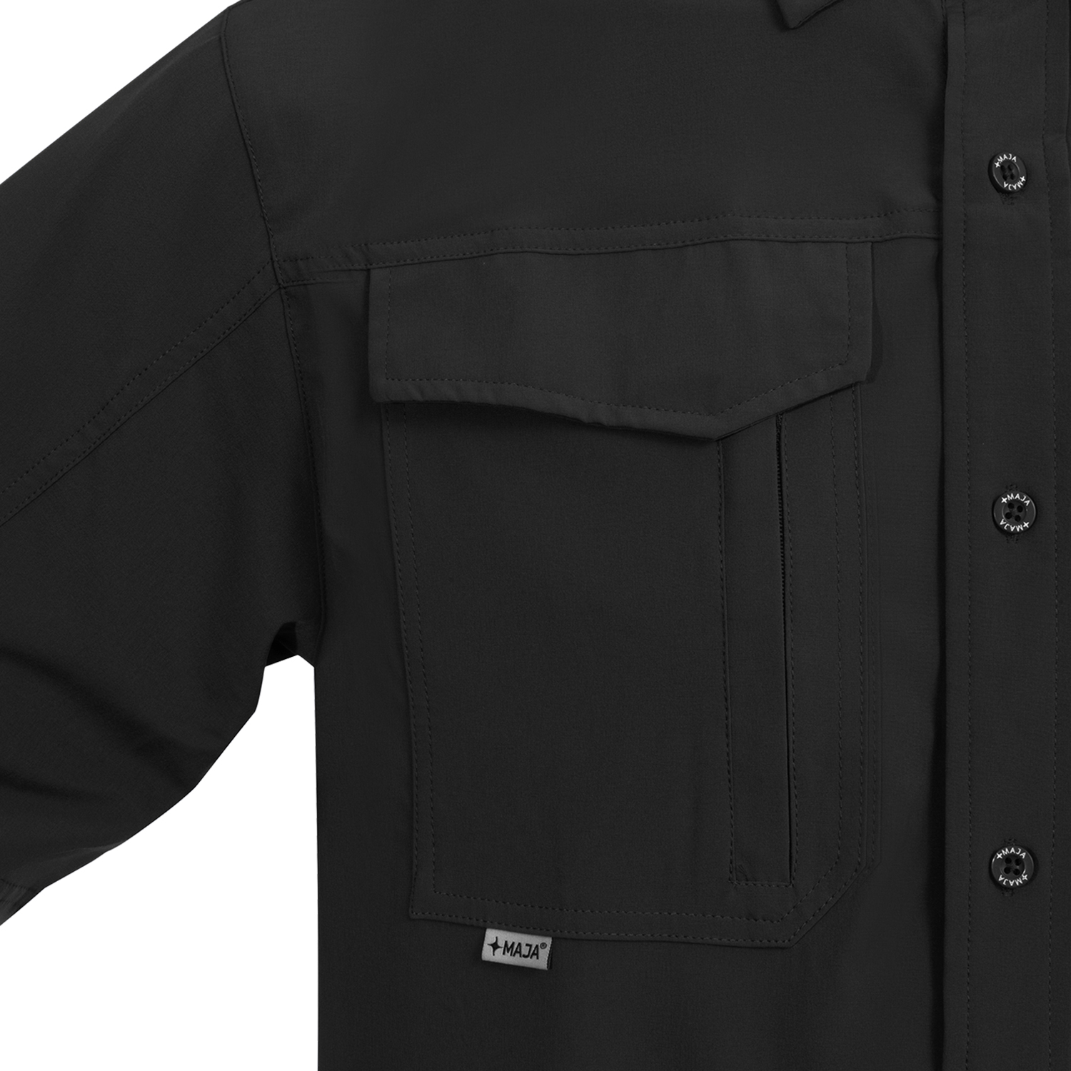 Camisa Outdoor Traveler Manga Corta Color Gris Oscuro MAJA para Hombre