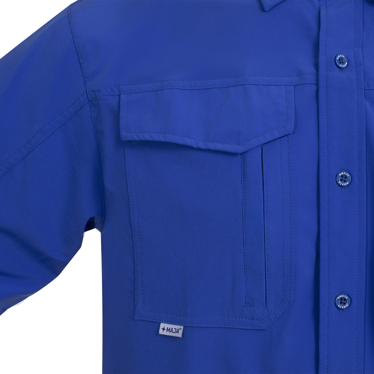 Camisa Outdoor Traveler Manga Corta Color Azul Rey MAJA para Hombre