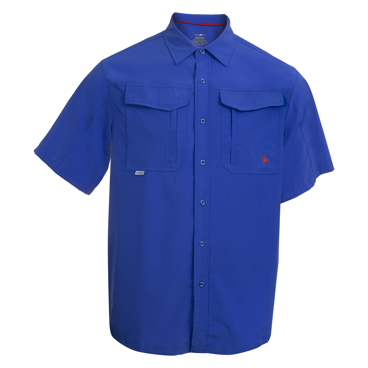 Camisa Outdoor Traveler Manga Corta Color Azul Rey MAJA para Hombre