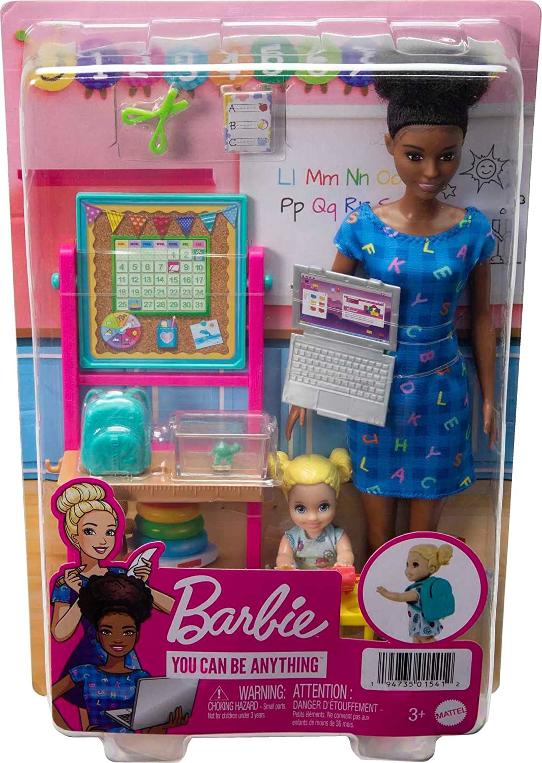 Barbie Careers Set Maestra Morena con bebé Muñeca