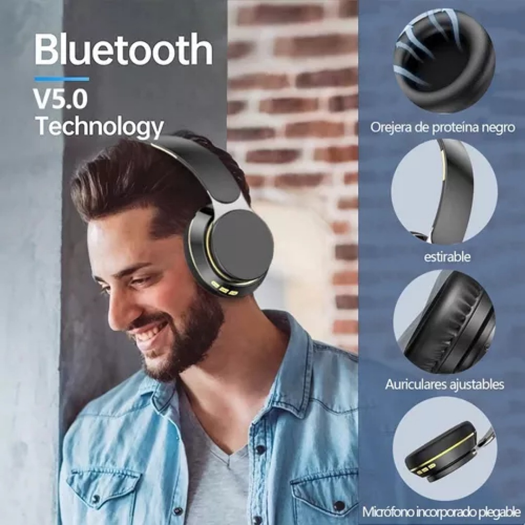 Audifonos Diadema Bluetooth 5.0 Inalámbricos Dura 20 Horas