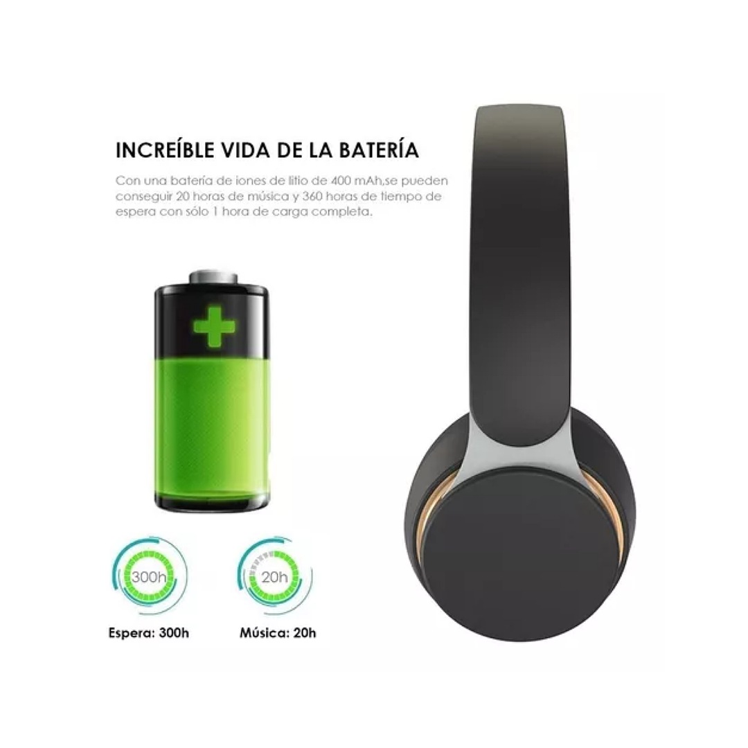 Audifonos Diadema Bluetooth 5.0 Inalámbricos Dura 20 Horas