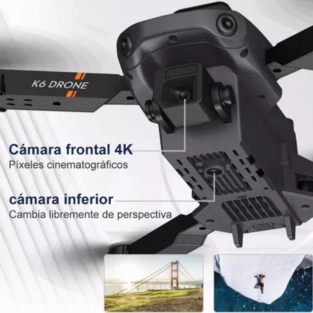 Dron Cuadricóptero A Control Remoto C/cámara 4k Hd+2batería