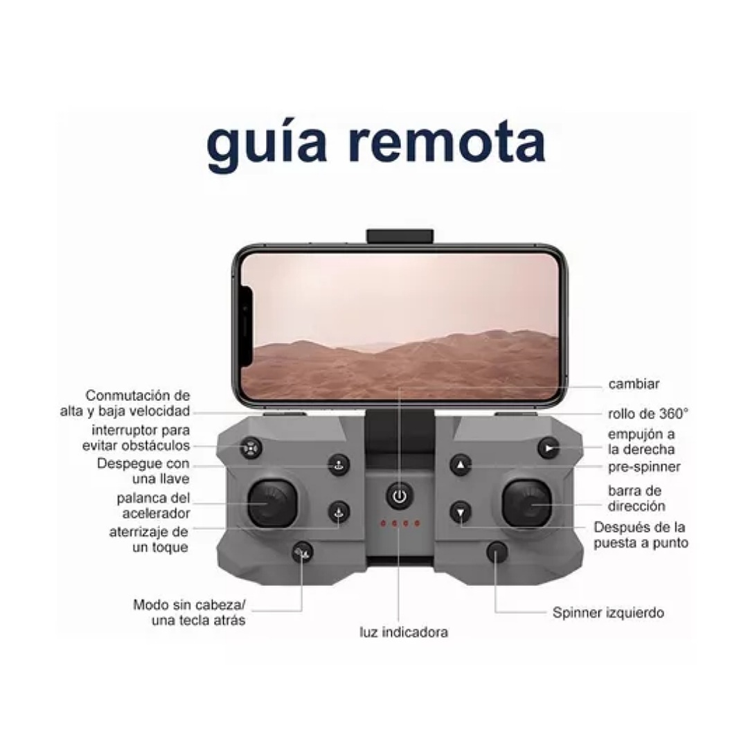 Dron Cuadricóptero A Control Remoto C/cámara 4k Hd+2batería