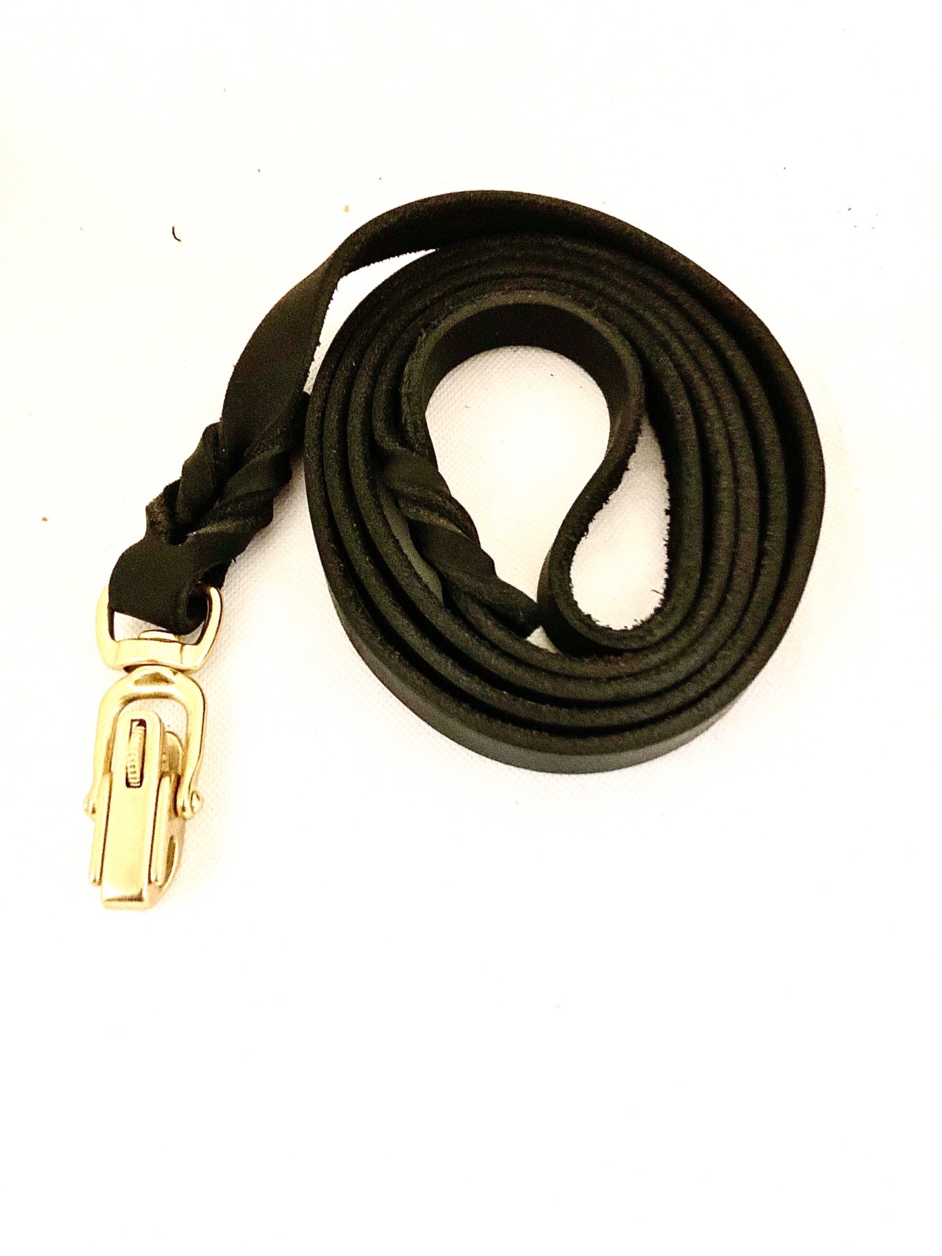 CORREA DE CUERO CON BANDOLA DE CAIMAN BRONCE 1.80 MTS X 3/4"