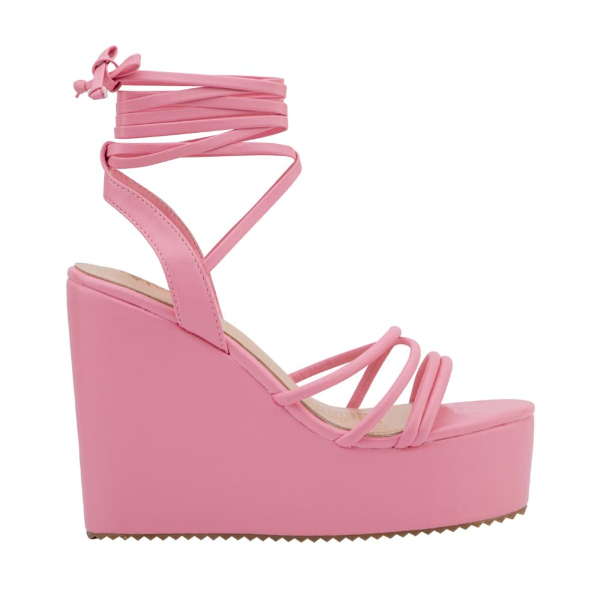 Sandalia Vi Line Fashion de plataforma con amarre, color rosa, mod. 1072184