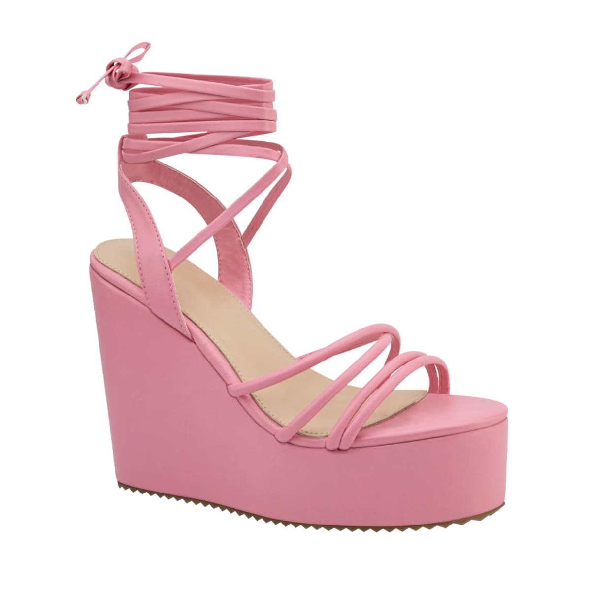 Sandalia Vi Line Fashion de plataforma con amarre, color rosa, mod. 1072184