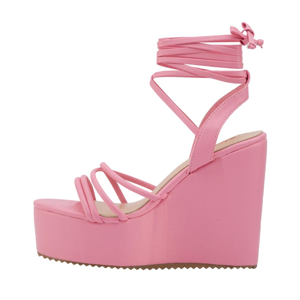 Sandalia Vi Line Fashion de plataforma con amarre, color rosa, mod. 1072184