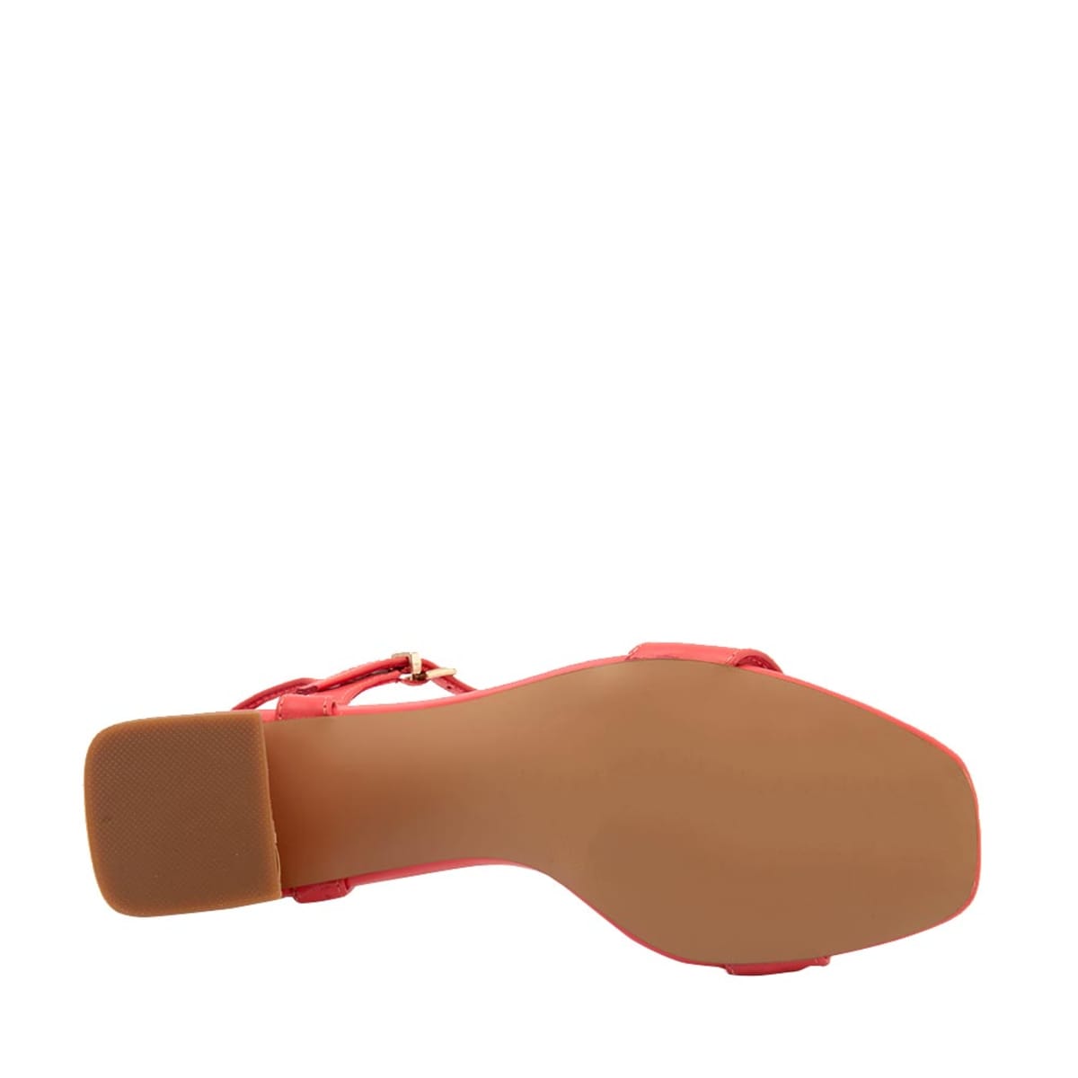 Sandalias de tacón bajo marca Yaeli, corte tipo pulsera, color coral, mod. 1061417