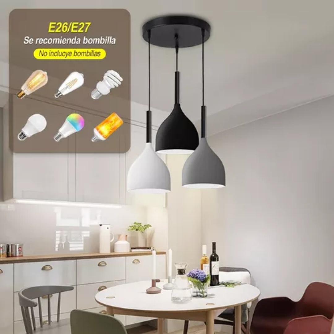 Lampara Colgante Decorativa Moderna Elegante E26/e27 Con Diy