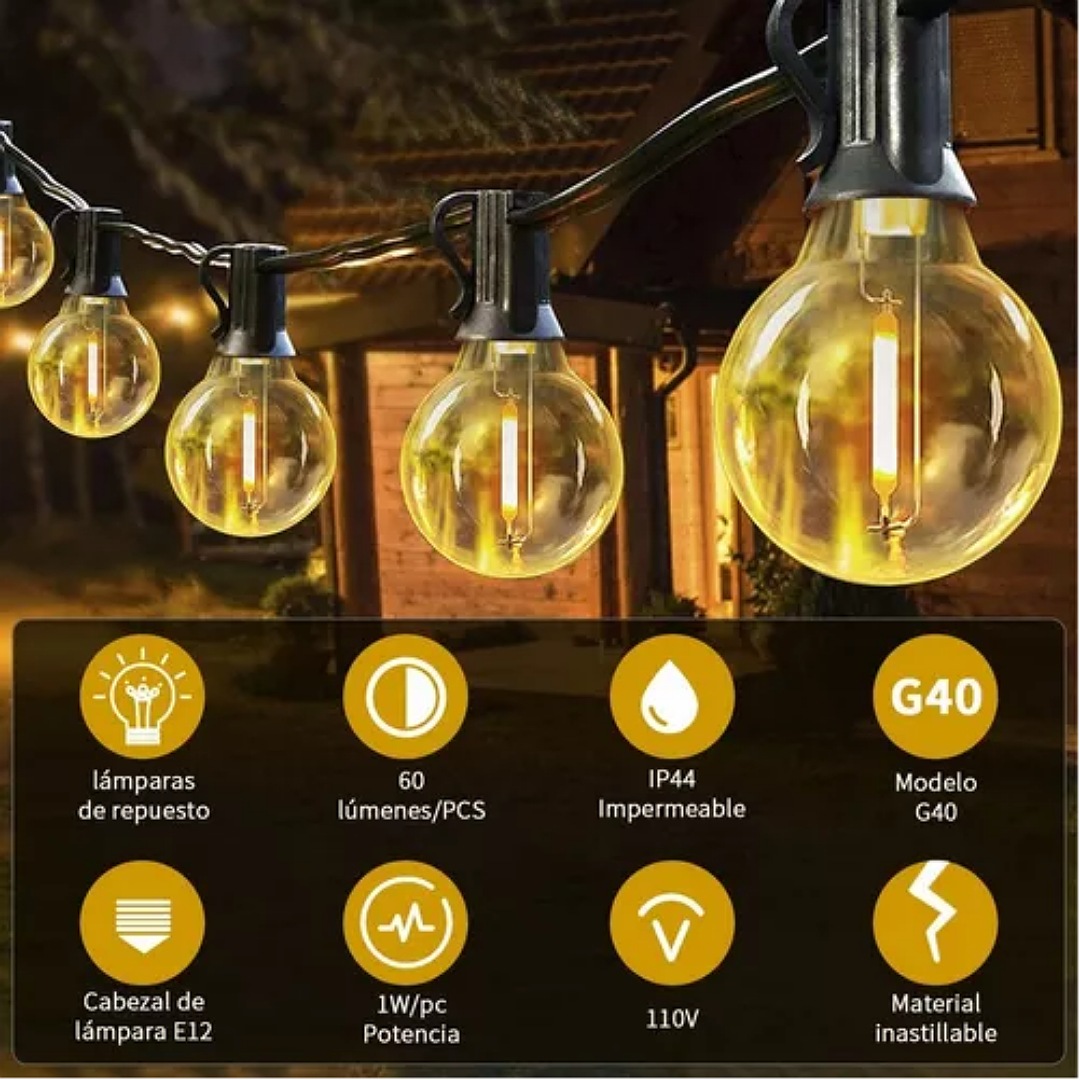 8.5m Guirnalda De Luces Led Impermeables Para Exterior