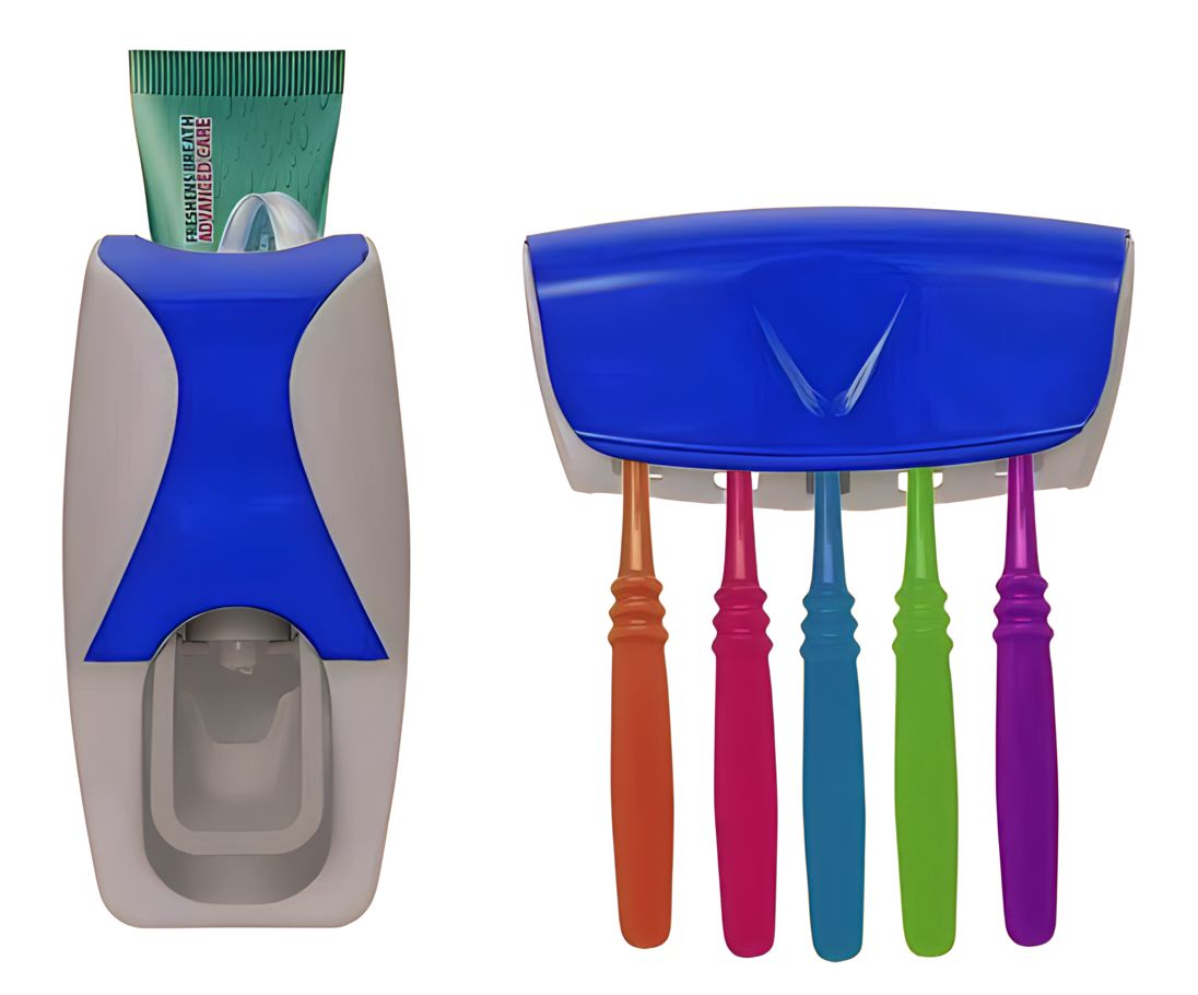 Dispensador de Pasta Dental con Porta Cepillos de Dientes Organizador de Baño Home