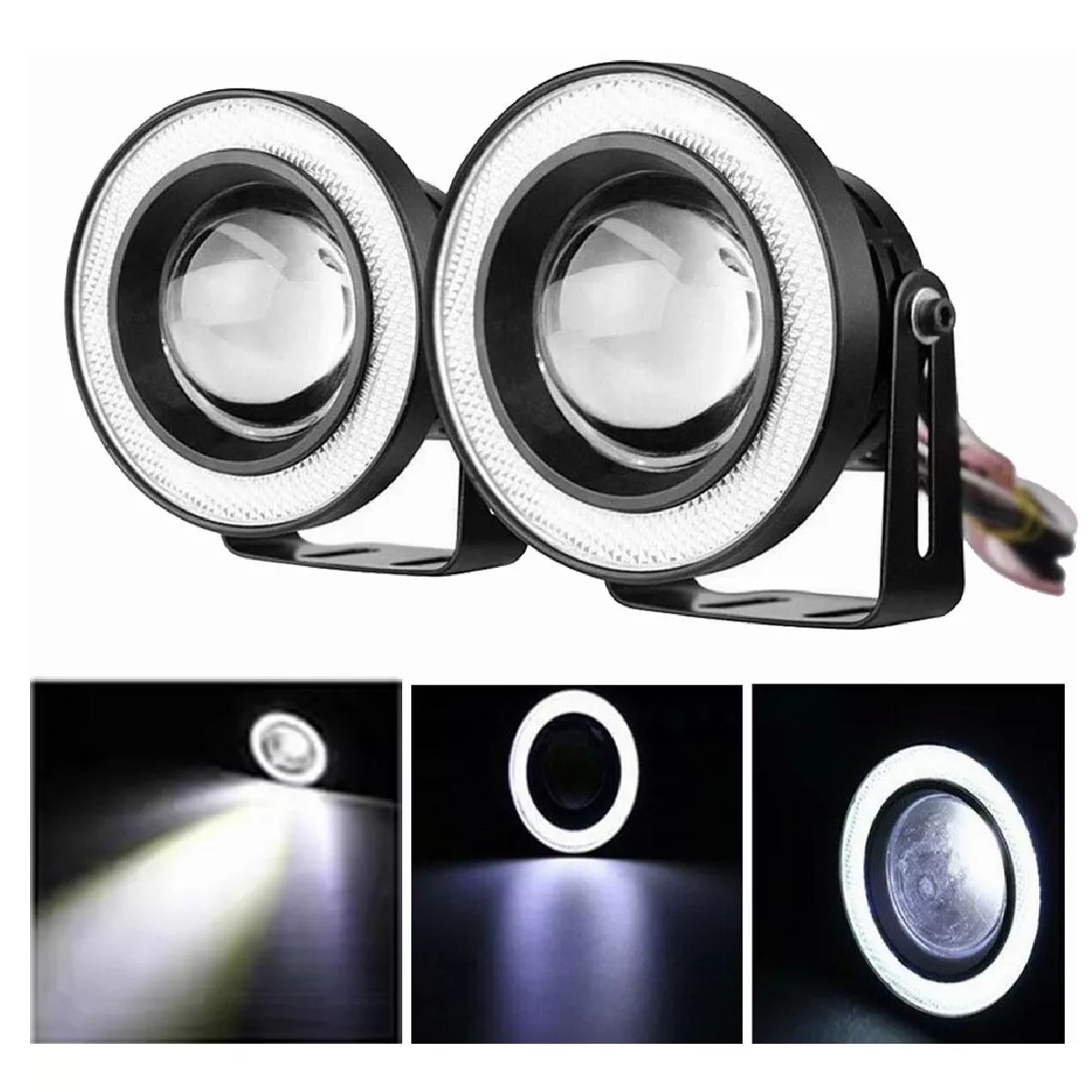 Par De Faros Auxiliares Led Para Autos Moto 3.5in