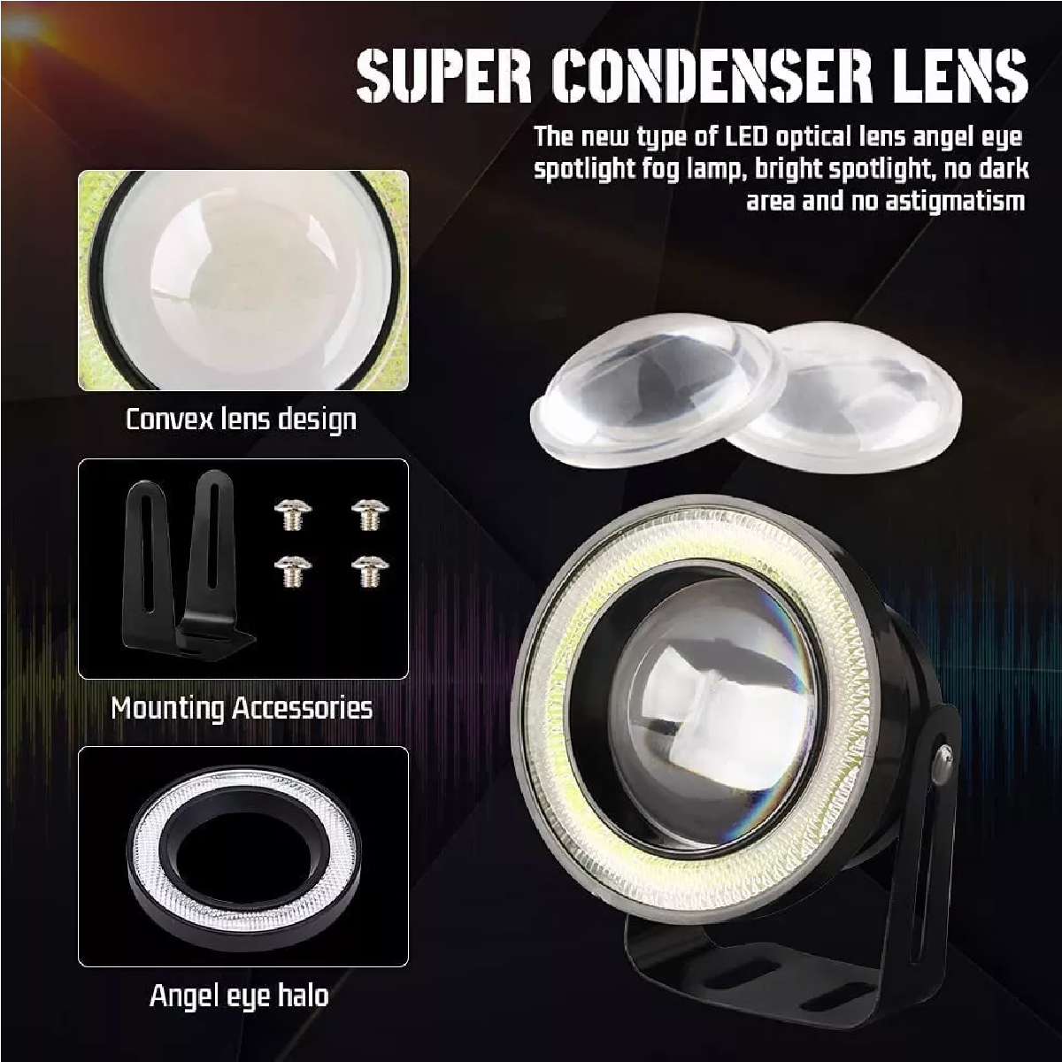 Par De Faros Auxiliares Led Para Autos Moto 3.5in