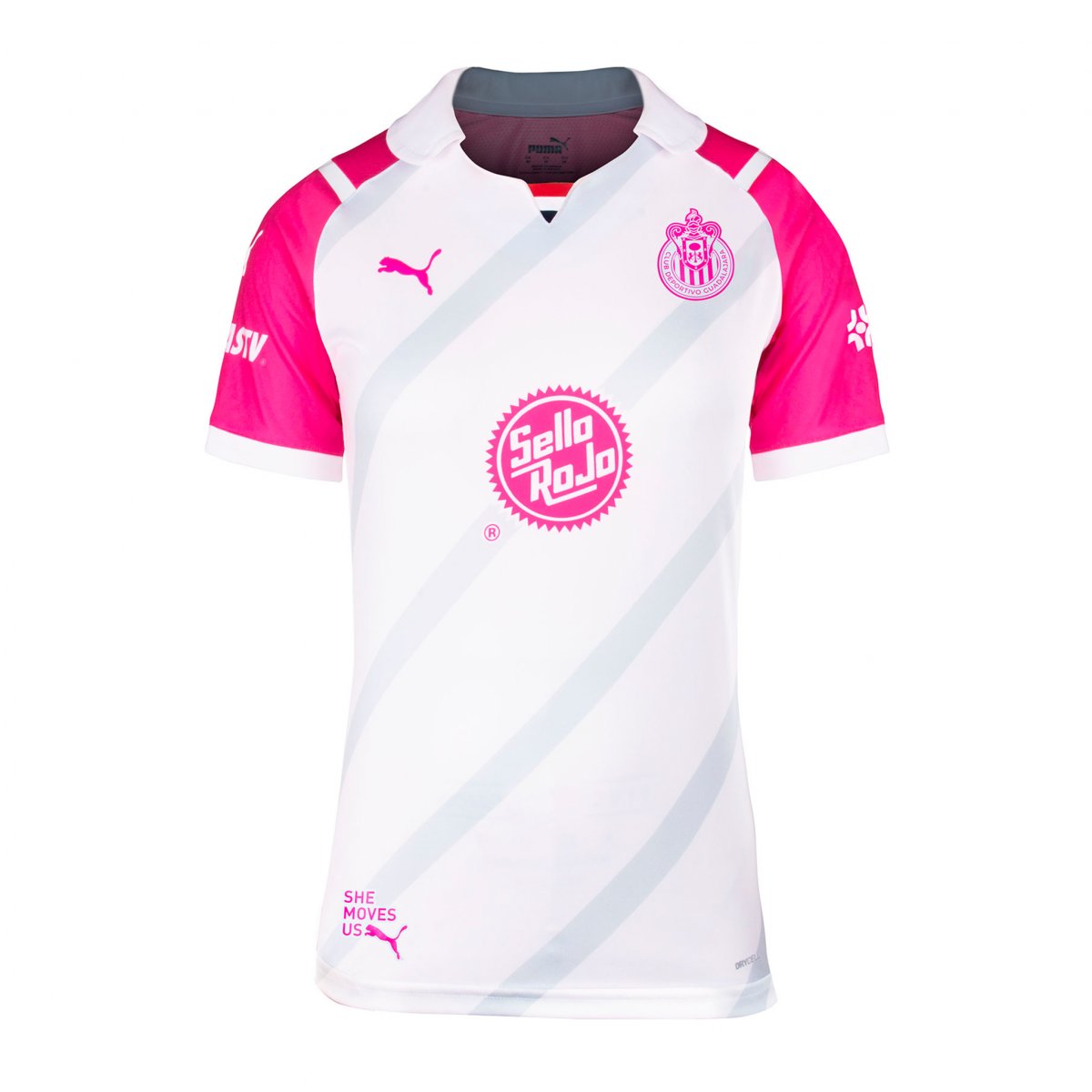 Jersey Puma de las Chivas del Guadalajara Edición Pink Project para Mujer Liga Femenil 