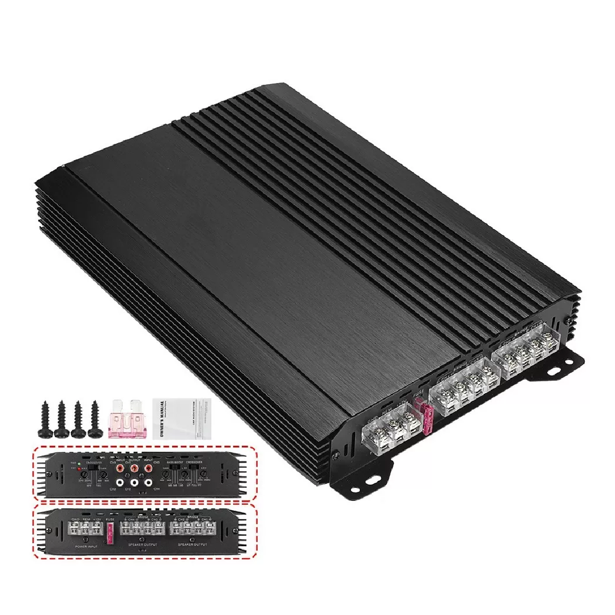 Amplificador De Audio Para Automóvil De 4 Canales 6800w Ampl