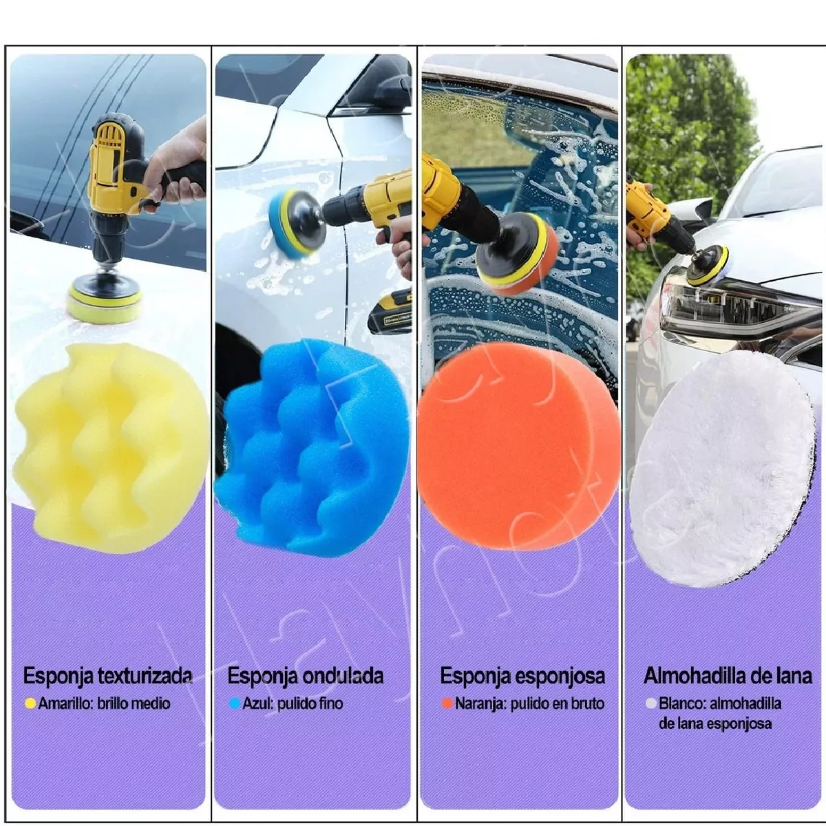 Set 38pcs Esponjas Borlas Juego De Cepillos De Pulir Auto 3 In