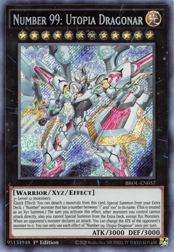 Yugioh Number 99: Utopia Dragonar Secret Rare 1st Edition - Konami