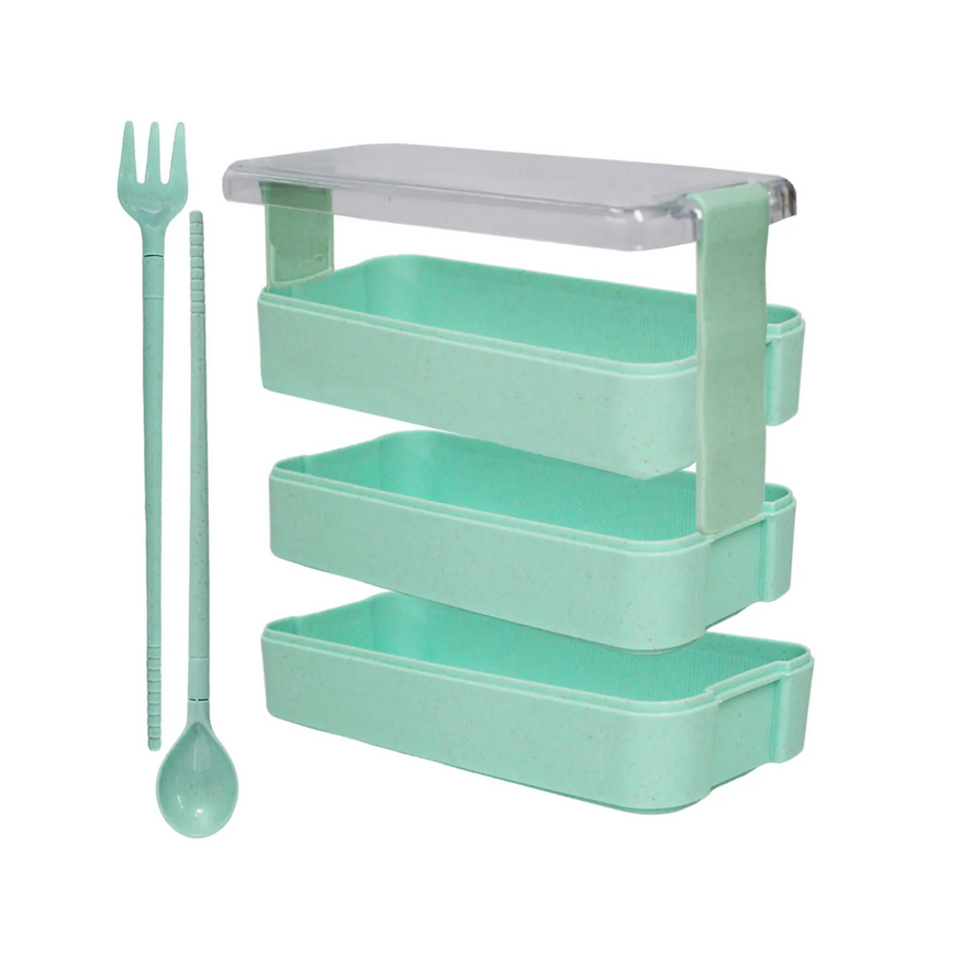 Lonchera Topper Ecologico Box Lunch Con Cubierto Fiambrera