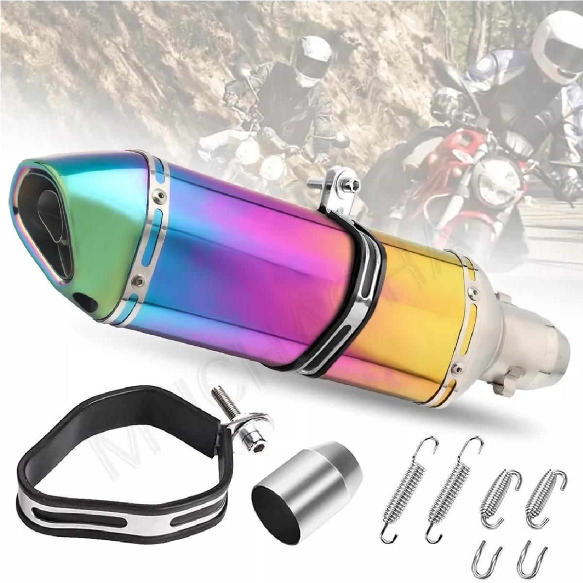 Escape Silenciador Para Moto Tornasol De Acero Inoxidable