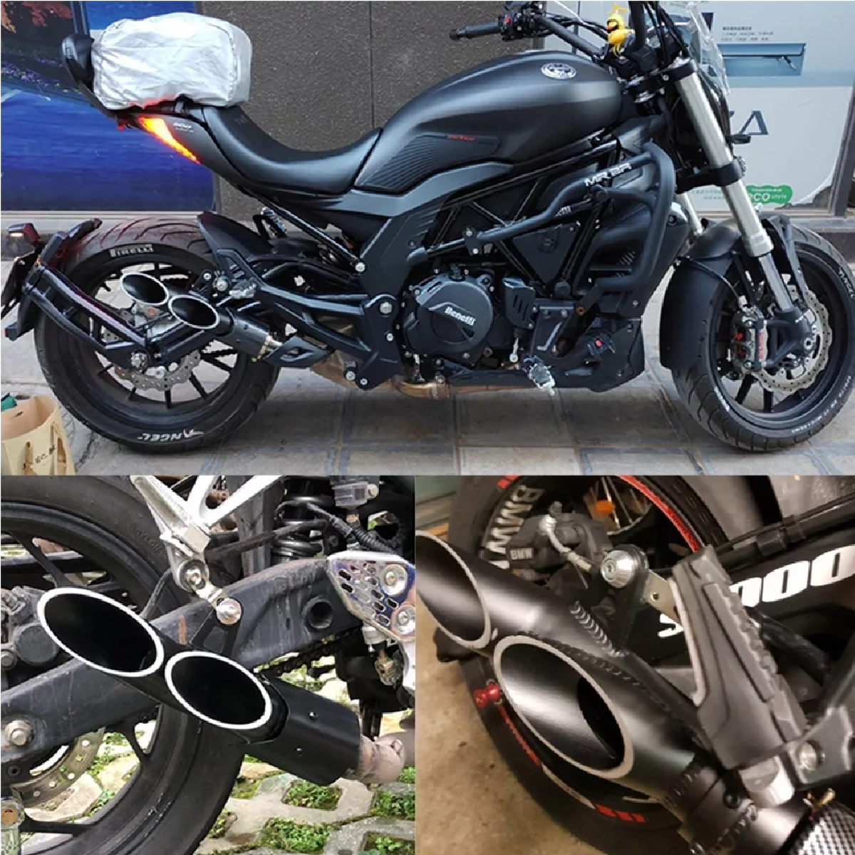 Escape Silenciador Para Moto 2agujeros Yamaha/kawasaki/honda