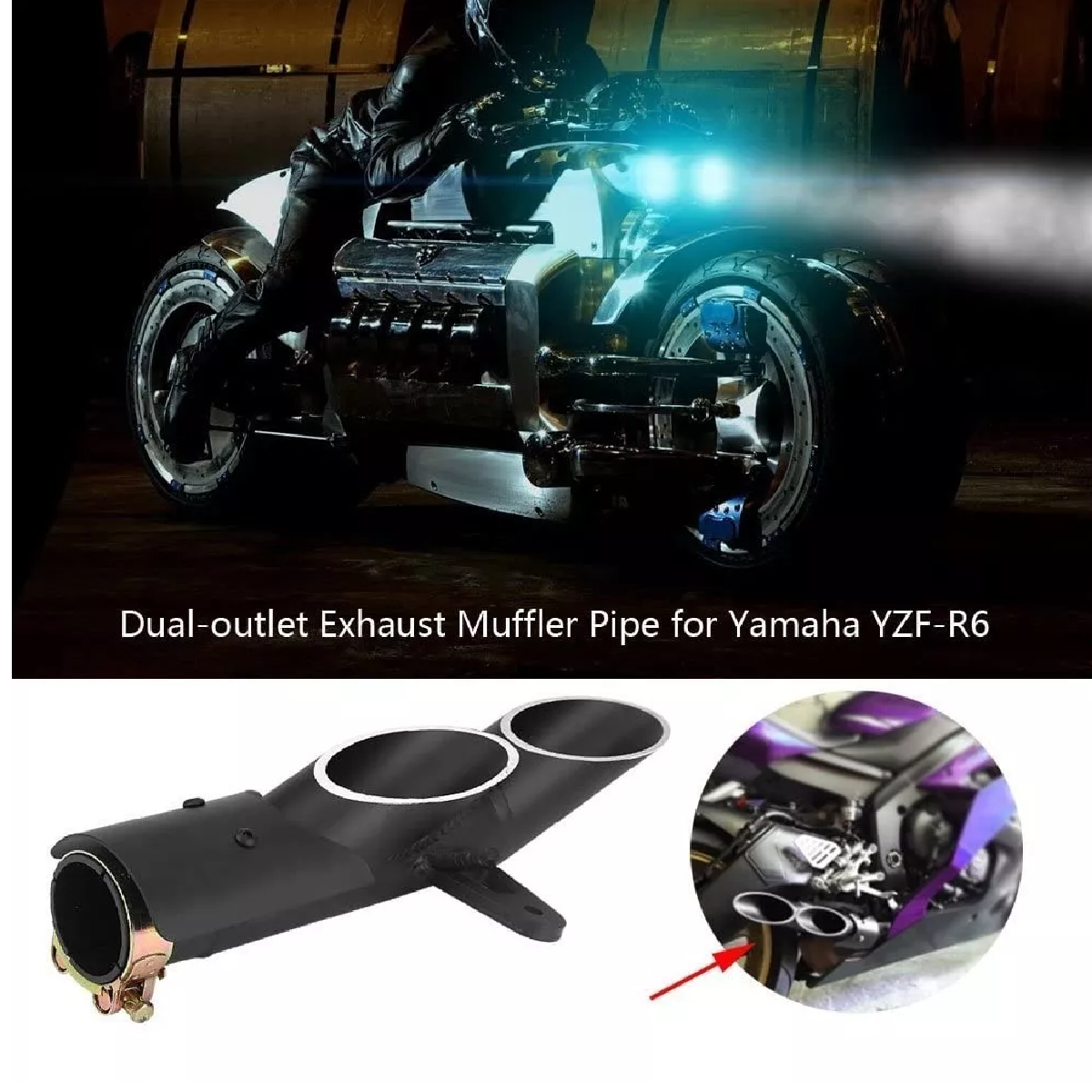 Escape Silenciador Para Moto 2agujeros Yamaha/kawasaki/honda