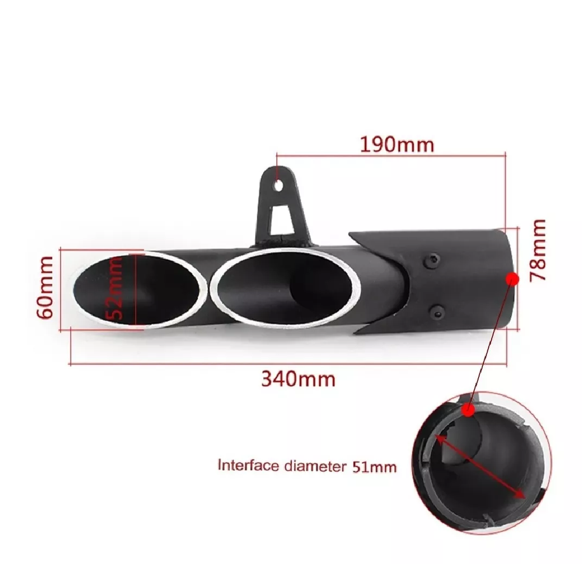 Escape Silenciador Para Moto 2agujeros Yamaha/kawasaki/honda