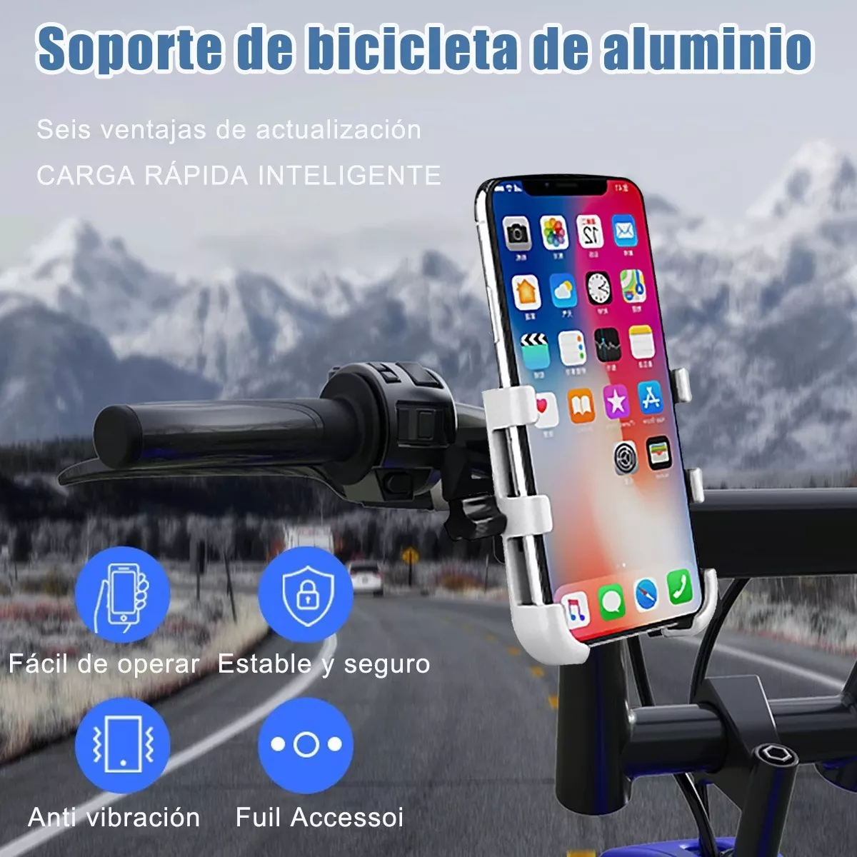 Soporte Base Porta Celular Moto 360º Magnetico Cargador Usb