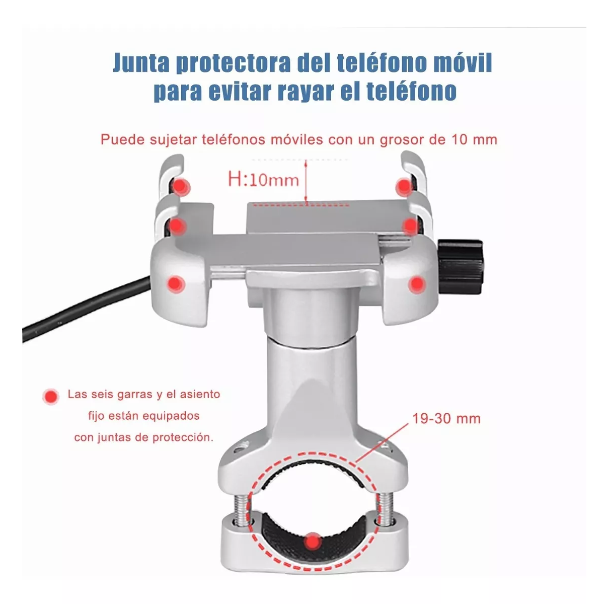 Soporte Base Porta Celular Moto 360º Magnetico Cargador Usb