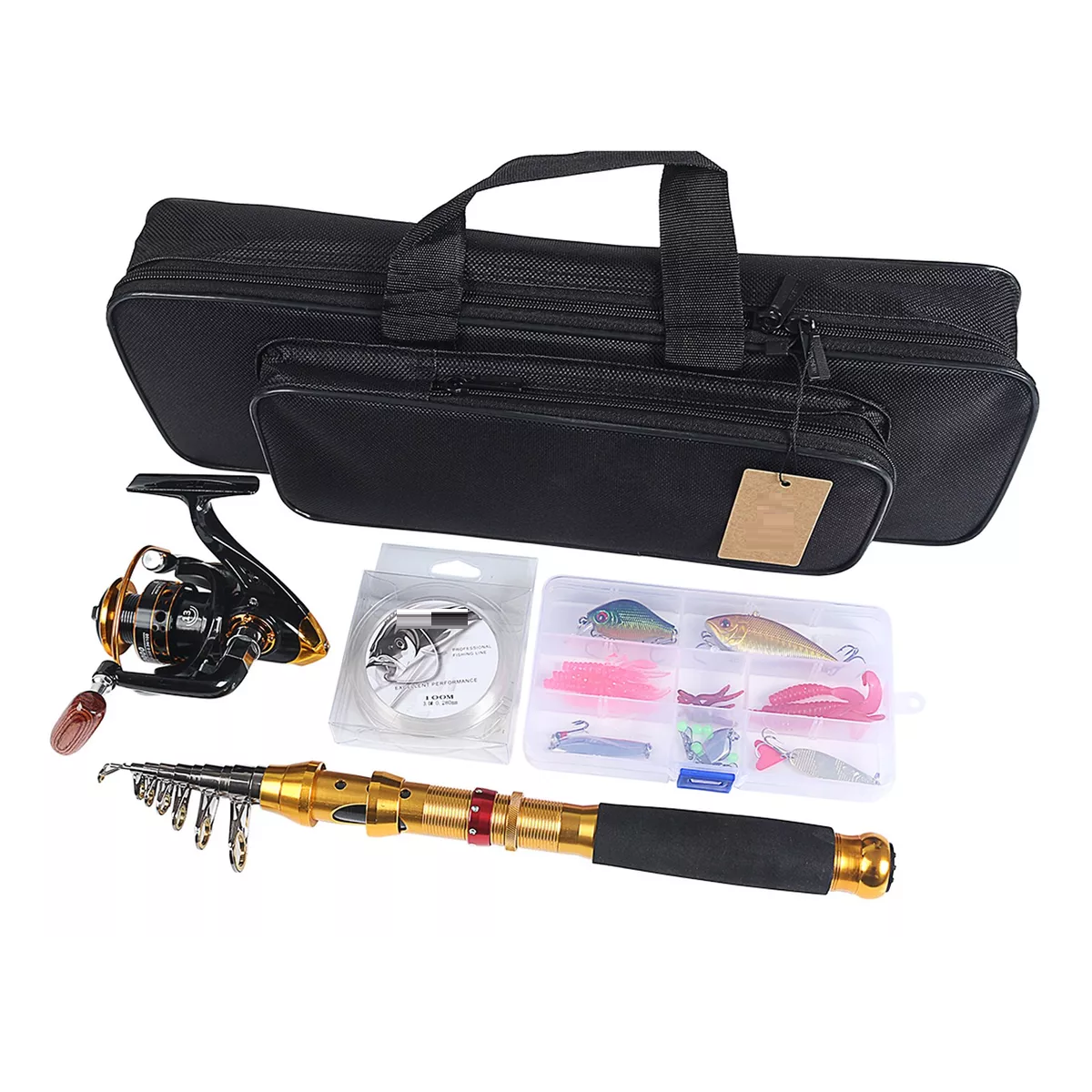 Lixada Caña De Pescar Y Carrete Combo De Fibra De Carbono