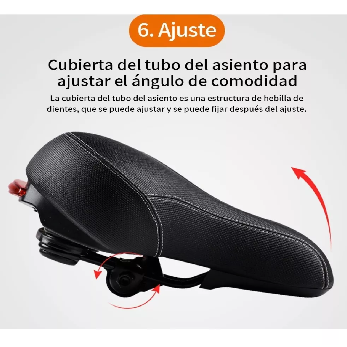Asiento De Bicicleta Cómodo Con Cojín Suave Y Luz Trasera