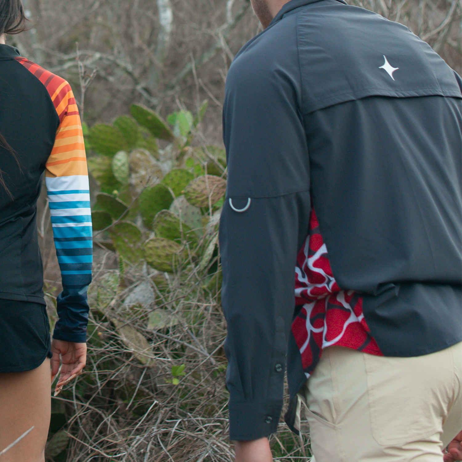 Camisa Nómada Aquadrip Rojo Manga Larga Color Negro MAJA para Hombre