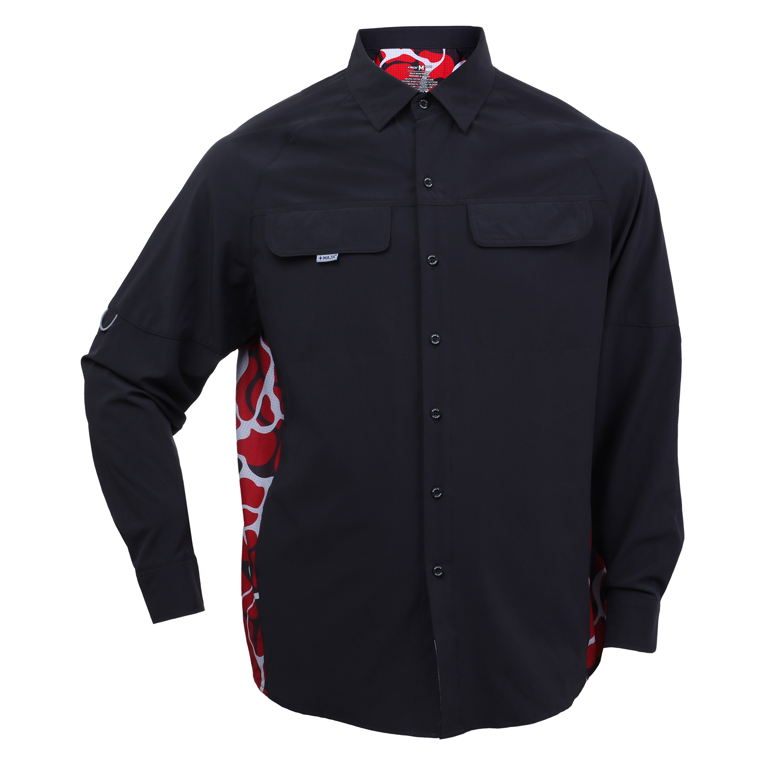 Camisa Nómada Aquadrip Rojo Manga Larga Color Negro MAJA para Hombre