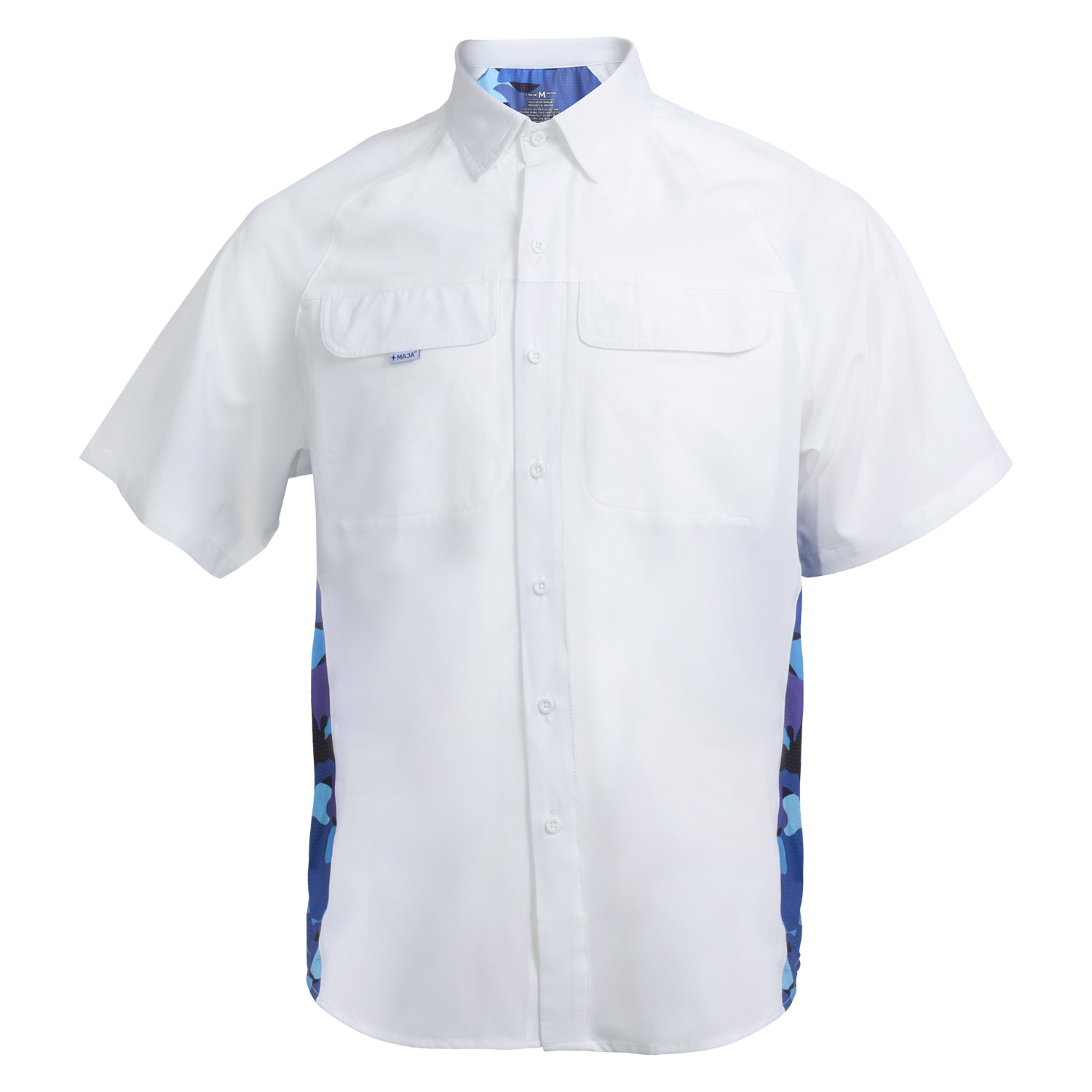 Camisa Nómada Camoflow Azul Manga Corta Color Blanco MAJA para Hombre