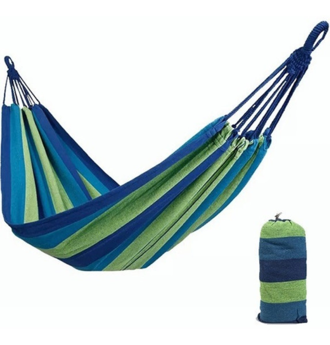 Hamacas Camping Al Aire Libre AZUL CON VERDE
