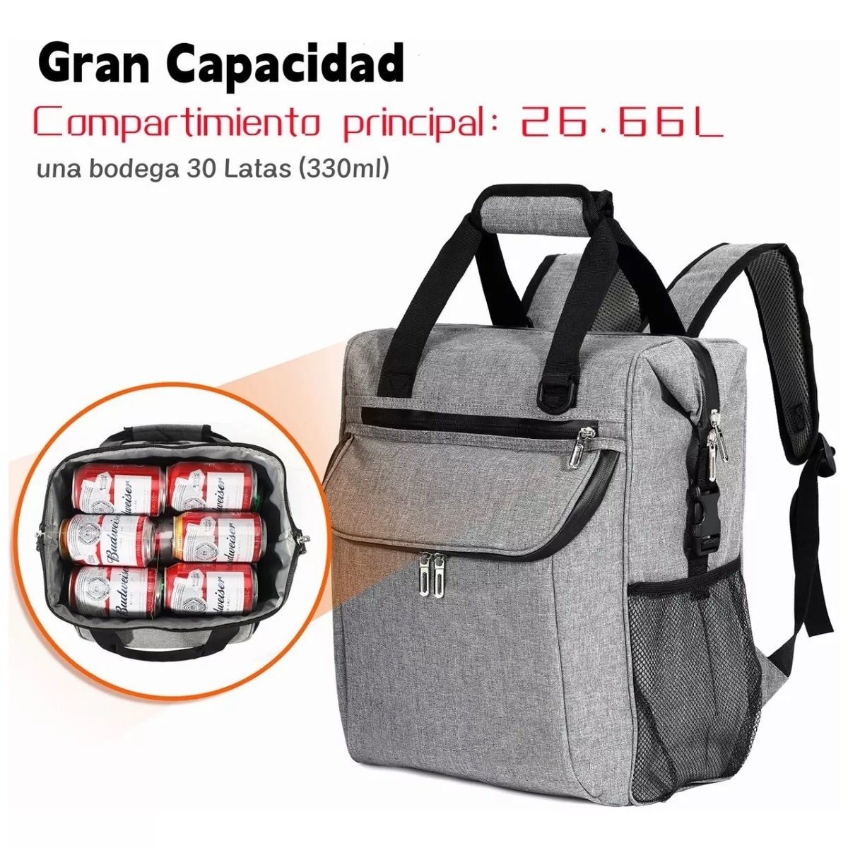 Hielera Mochila Bolsa Térmica Aislada A Prueba De Fugas 26 L