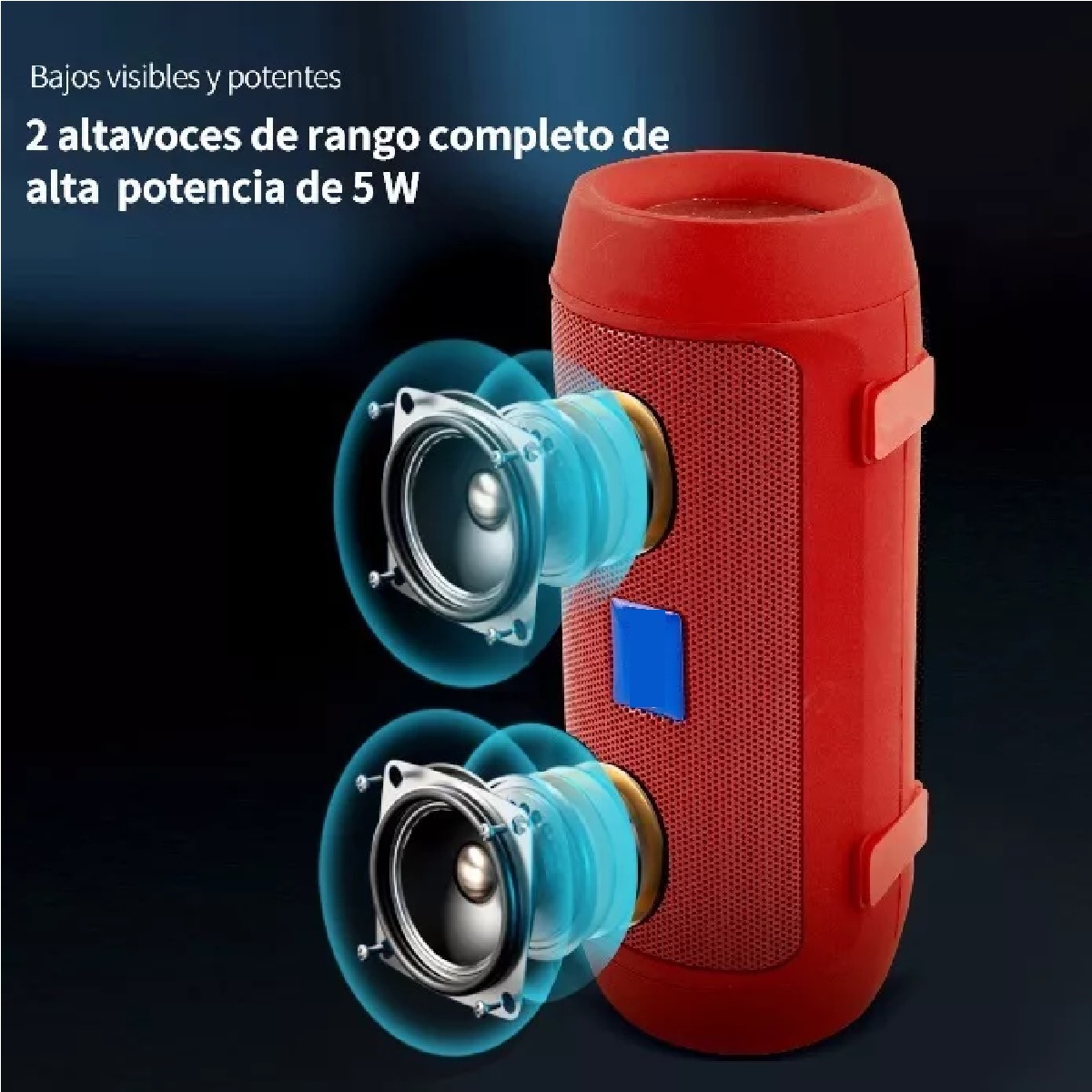 Bocina De Subgraves Inalámbrica Bluetooth Pequeña Y Portátil Rojo