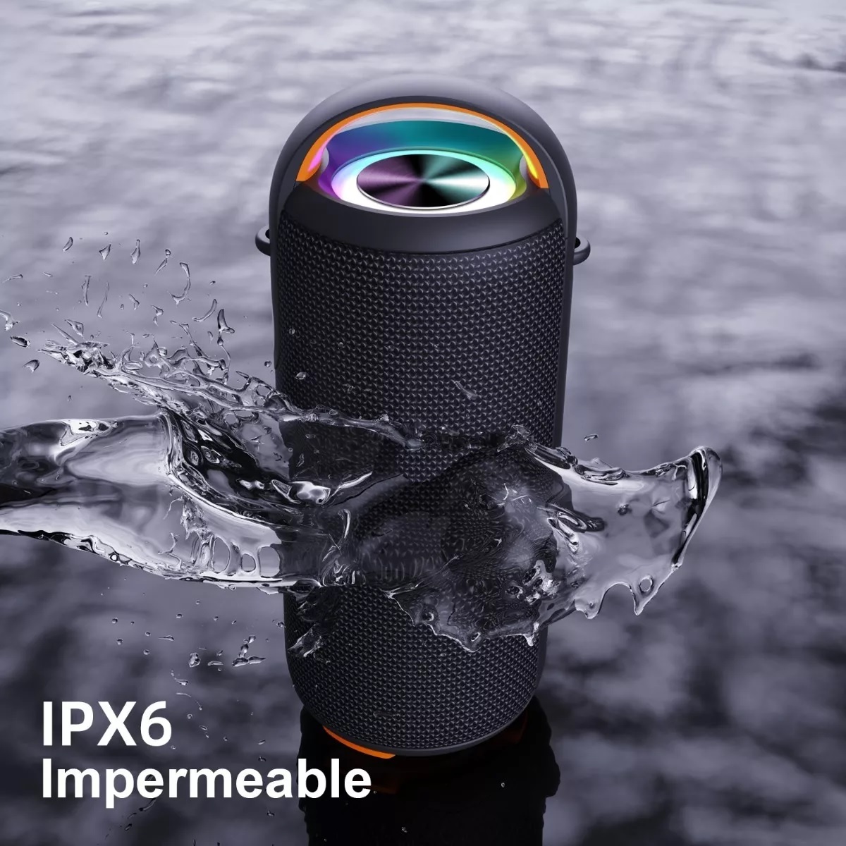 Bocina Bluetooth Portátil Bocina Impermeable Con Rgb Luces