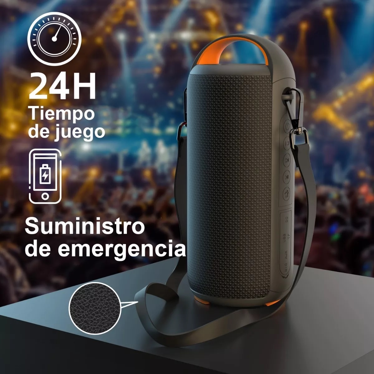 Bocina Bluetooth Portátil Bocina Impermeable Con Rgb Luces