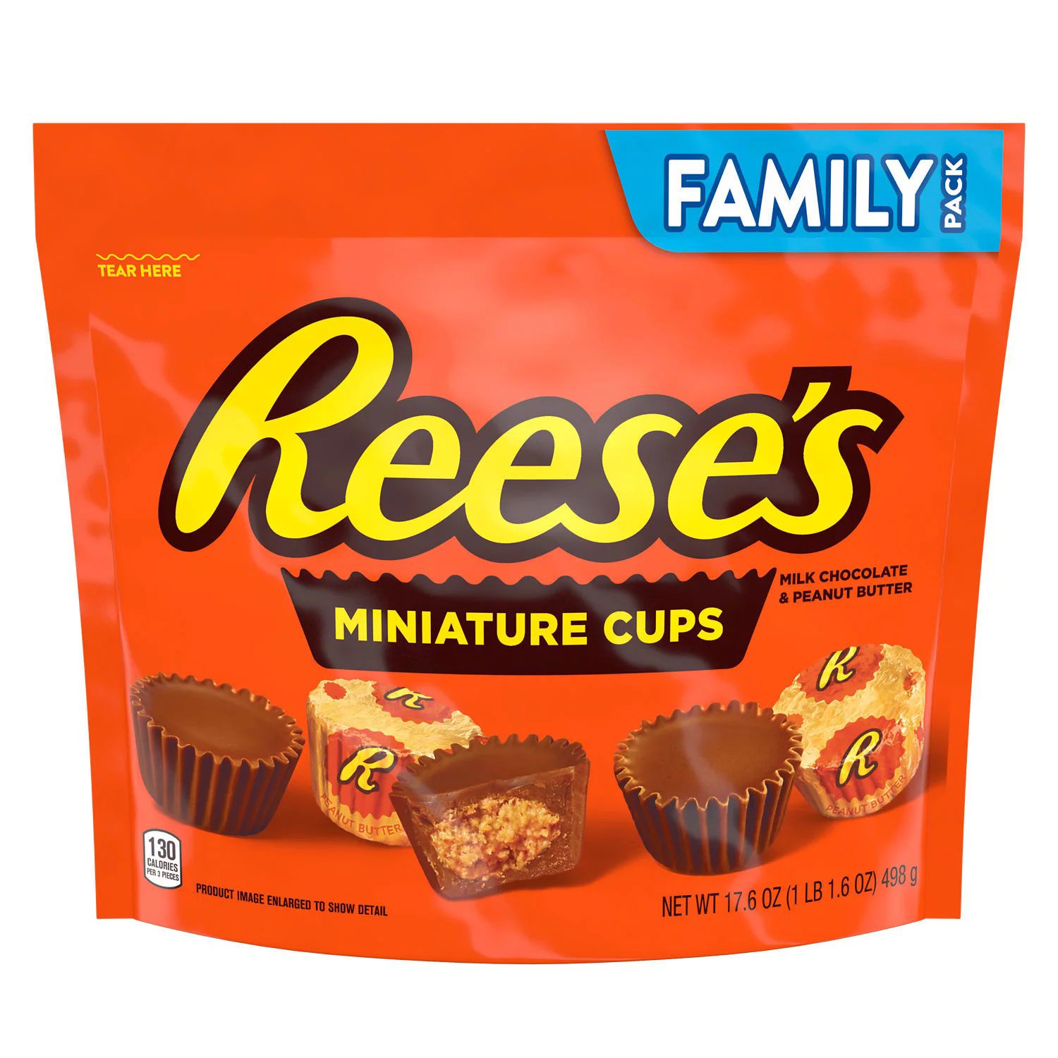 REESE'S Miniatures Milk Chocolate and Peanut Family Pack 17.6 oz 498g