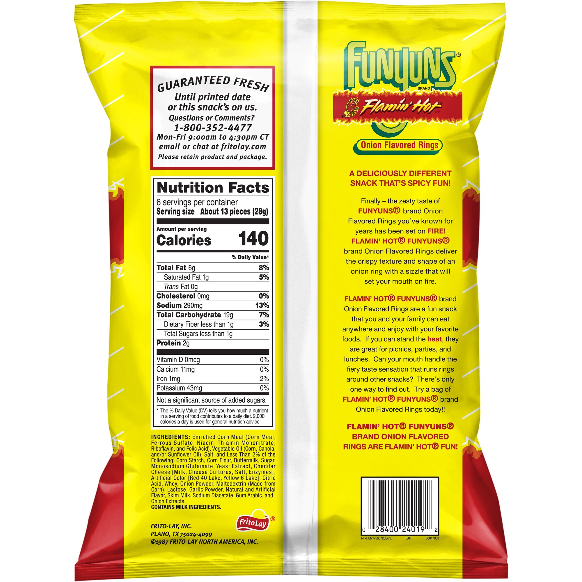 Funyuns Flamin' Hot Onion Flavored Rings, 6 oz