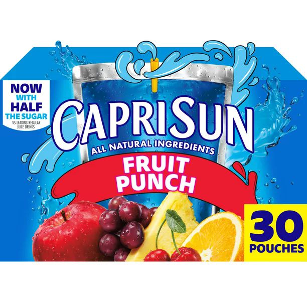 Capri Sun Fruit Punch Juice Box Pouches, 30 ct Box, 6 fl oz Pouches