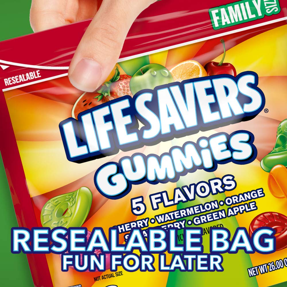 Life Savers 5 Flavors Gummy Candy, Family Size - 26 oz Bag