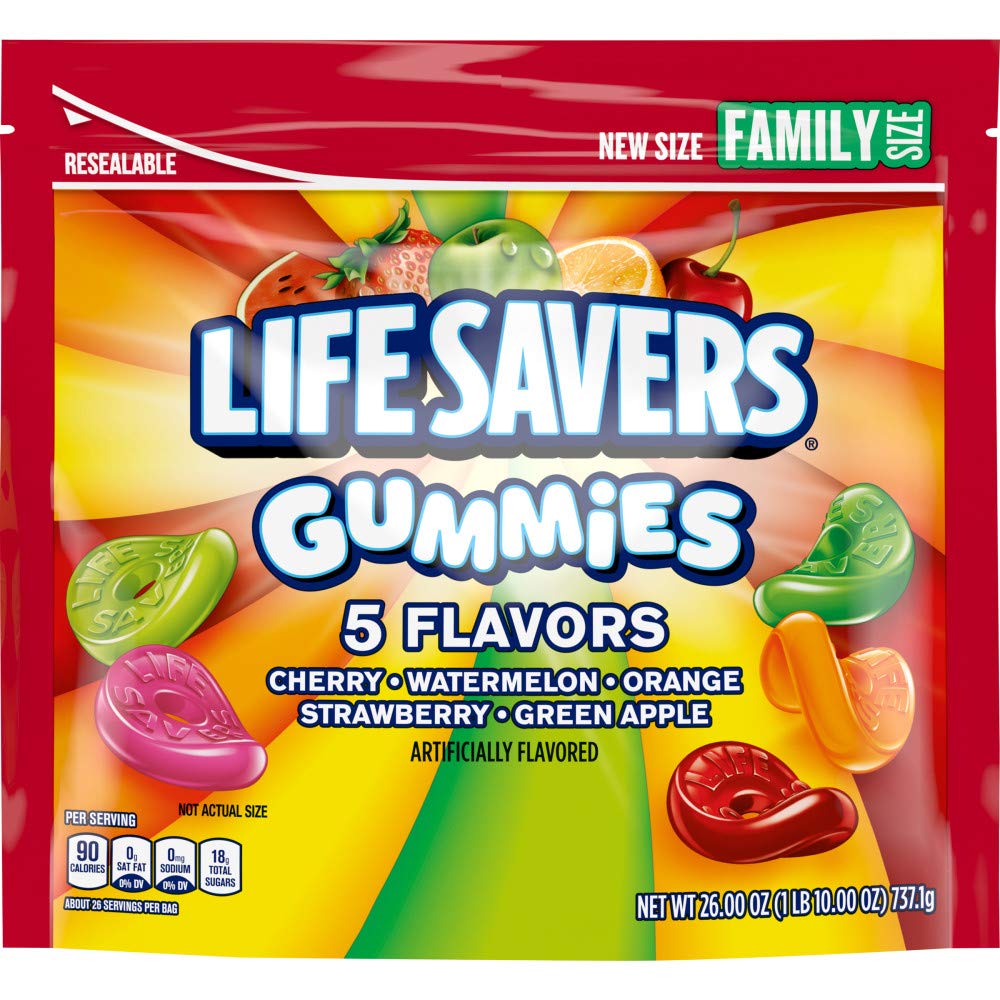 Life Savers 5 Flavors Gummy Candy, Family Size - 26 oz Bag